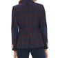 Tommy Hilfiger Blazer Xadrez Feminino com Cotoveleira Azul Tamanho 12