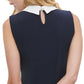 Tommy Hilfiger Blusa sem mangas com estampa em camadas feminina, azul escuro, tamanho grande