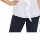 Tommy Hilfiger Blusa Feminina com Babados na Frente Branca Tamanho X-G
