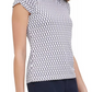 Tommy Hilfiger Blusa Feminina Estampada Manga Franzida Branca Tamanho P