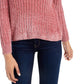 Suéter Hippie Rose Juniors Chenille Gola Alta Rosa Brilhante Tamanho Médio