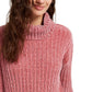 Suéter Hippie Rose Juniors Chenille Gola Alta Rosa Brilhante Tamanho X-S