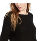 Blusa túnica feminina Hippie Rose com cadarço, preta, tamanho médio