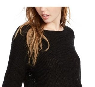 Blusa túnica feminina Hippie Rose com cadarço, preta, tamanho médio