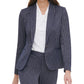 Blazer Tommy Hilfiger Feminino com Listras e Lapela Pica, Azul Marinho, Tamanho 8