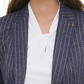 Blazer Tommy Hilfiger Feminino com Listras e Lapela Pica, Azul Marinho, Tamanho 8