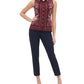 Blusa feminina Tommy Hilfiger com botões e gola Paisley, vermelha, tamanho X-G