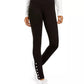 Calça Hippie Rose Junior com barra de pressão e ponte, preta, tamanho grande