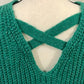 Suéter Hippie Rose Juniors Chenille com gola alta verde tamanho médio