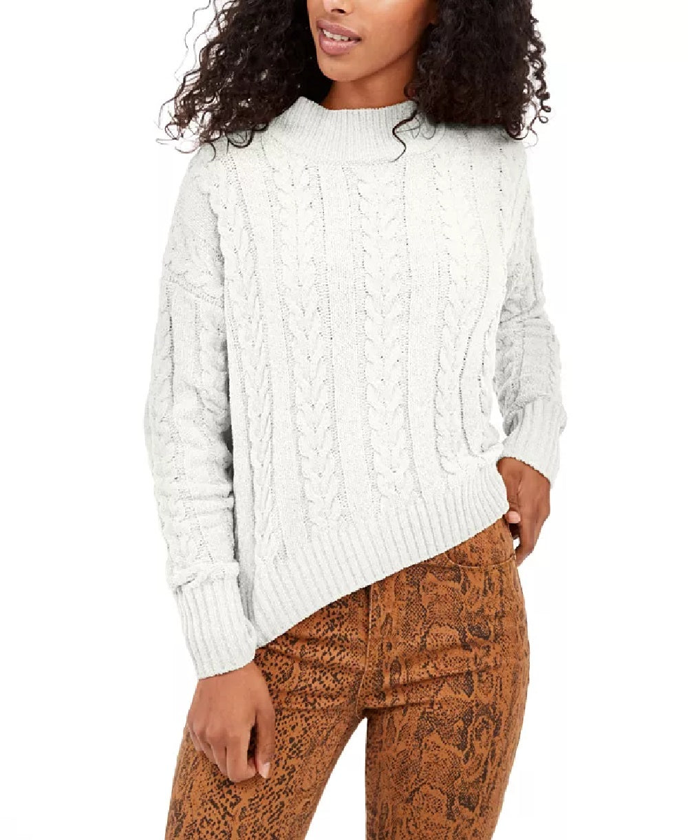 Suéter Hippie Rose Juniors de tricô com ombros caídos, tamanho natural extragrande