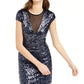Vestido justo com lantejoulas e detalhes em malha Teeze Me Juniors, azul-marinho, tamanho 1