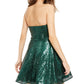 Vestido sem alças de lantejoulas Teeze Me Junior, verde escuro, tamanho 1