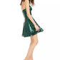 Vestido sem alças de lantejoulas Teeze Me Juniors, verde escuro, tamanho 5