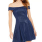 Vestido metálico ombro a ombro Teeze Me Junior, azul escuro, tamanho 3