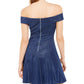 Vestido metálico ombro a ombro Teeze Me Junior, azul escuro, tamanho 3