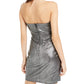 Vestido metálico com estampa lateral Teeze Me Juniors, tamanho 1, prateado
