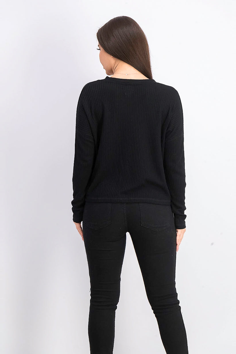 Cardigan grande de malha waffle Hippie Rose Juniors, preto, tamanho pequeno