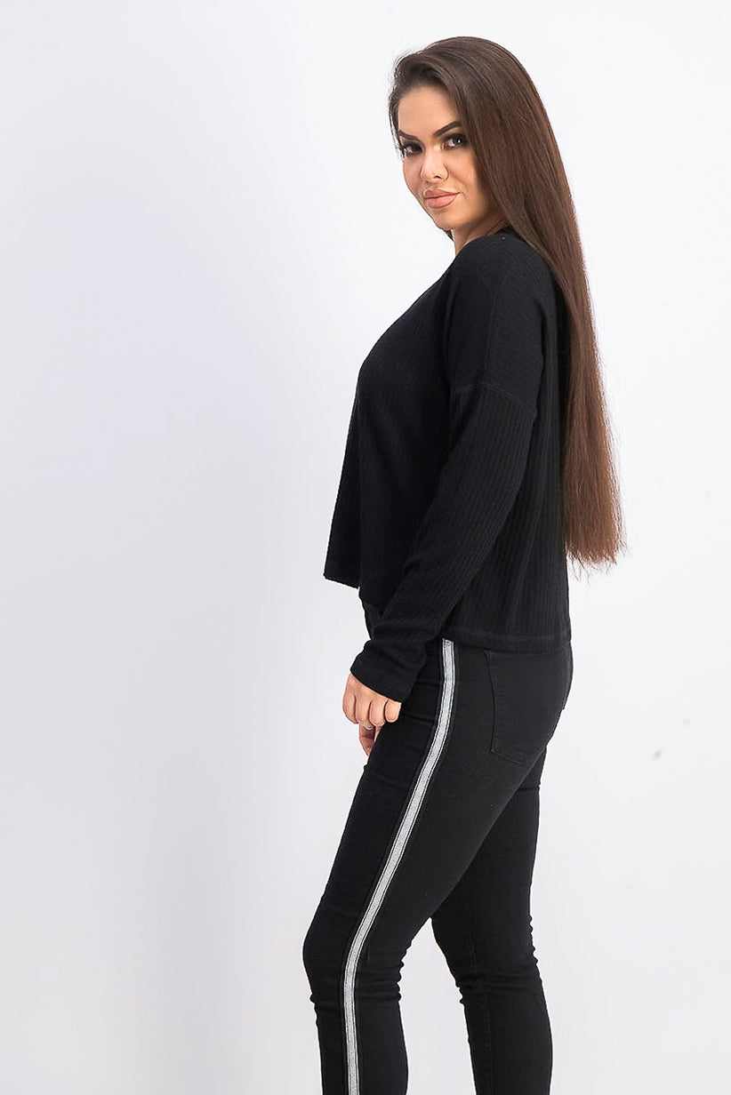 Cardigan grande de malha waffle Hippie Rose Juniors, preto, tamanho pequeno