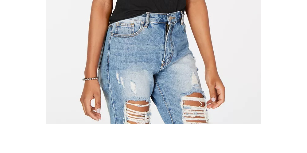 Blusa de gola alta Hippie Rose Juniors em malha canelada, preta, tamanho médio