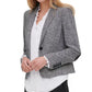 Tommy Hilfiger Blazer Feminino Marled Peak Lapela Cinza Escuro Tamanho 16