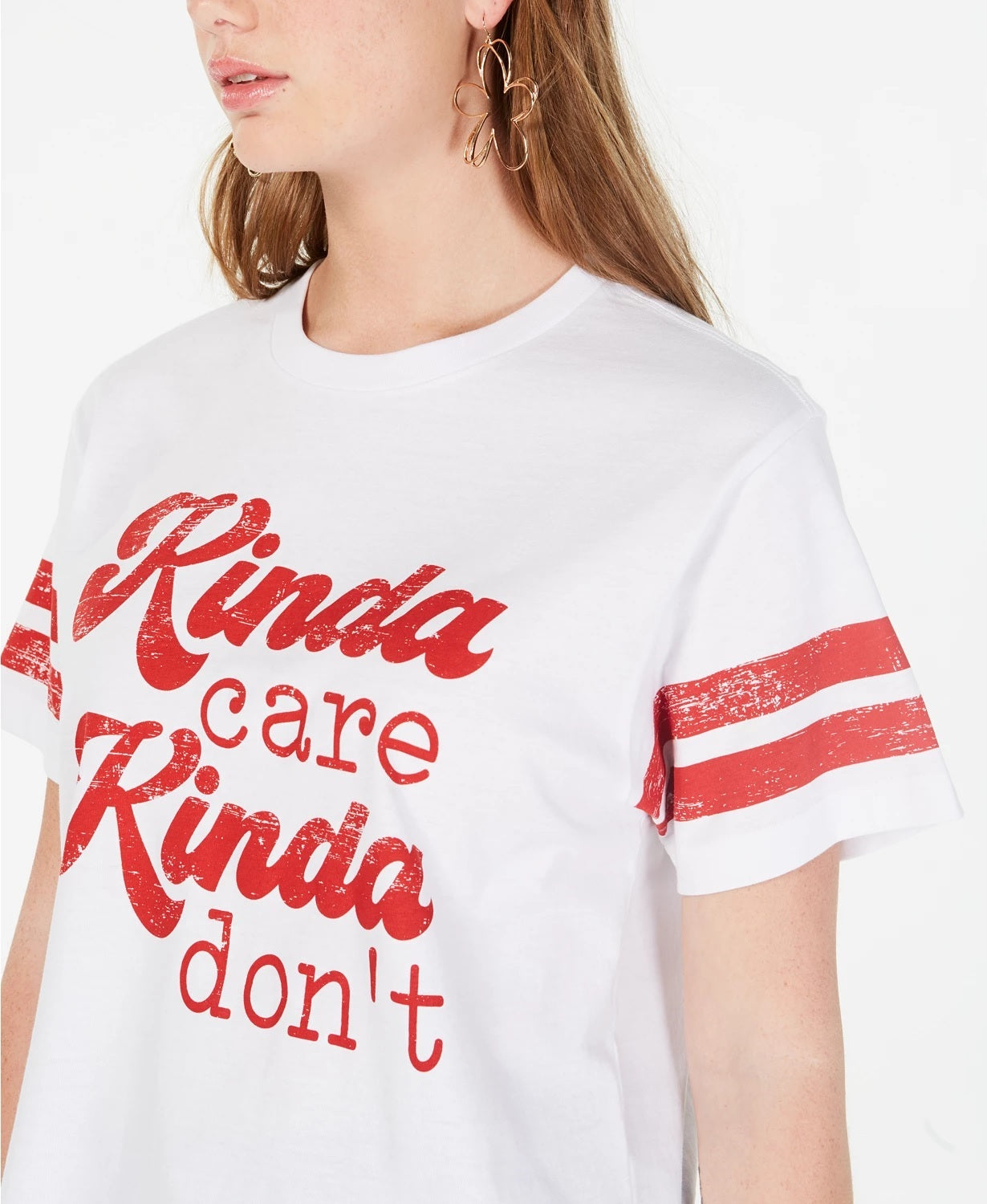 Camiseta Kinda Care Rebellious One Juniors, tamanho X-G, branca
