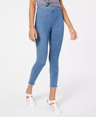 Rewash Junior's Frayed Jeggings Blue Size 7