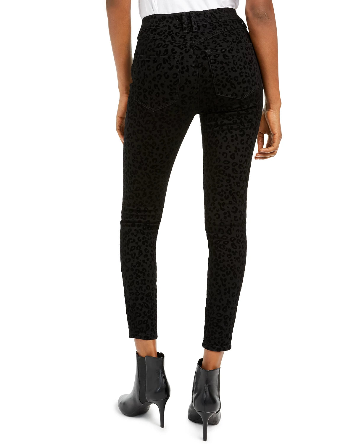 Calça Jeans Rewash Junior's Velvet Leopard Preta Tamanho 3