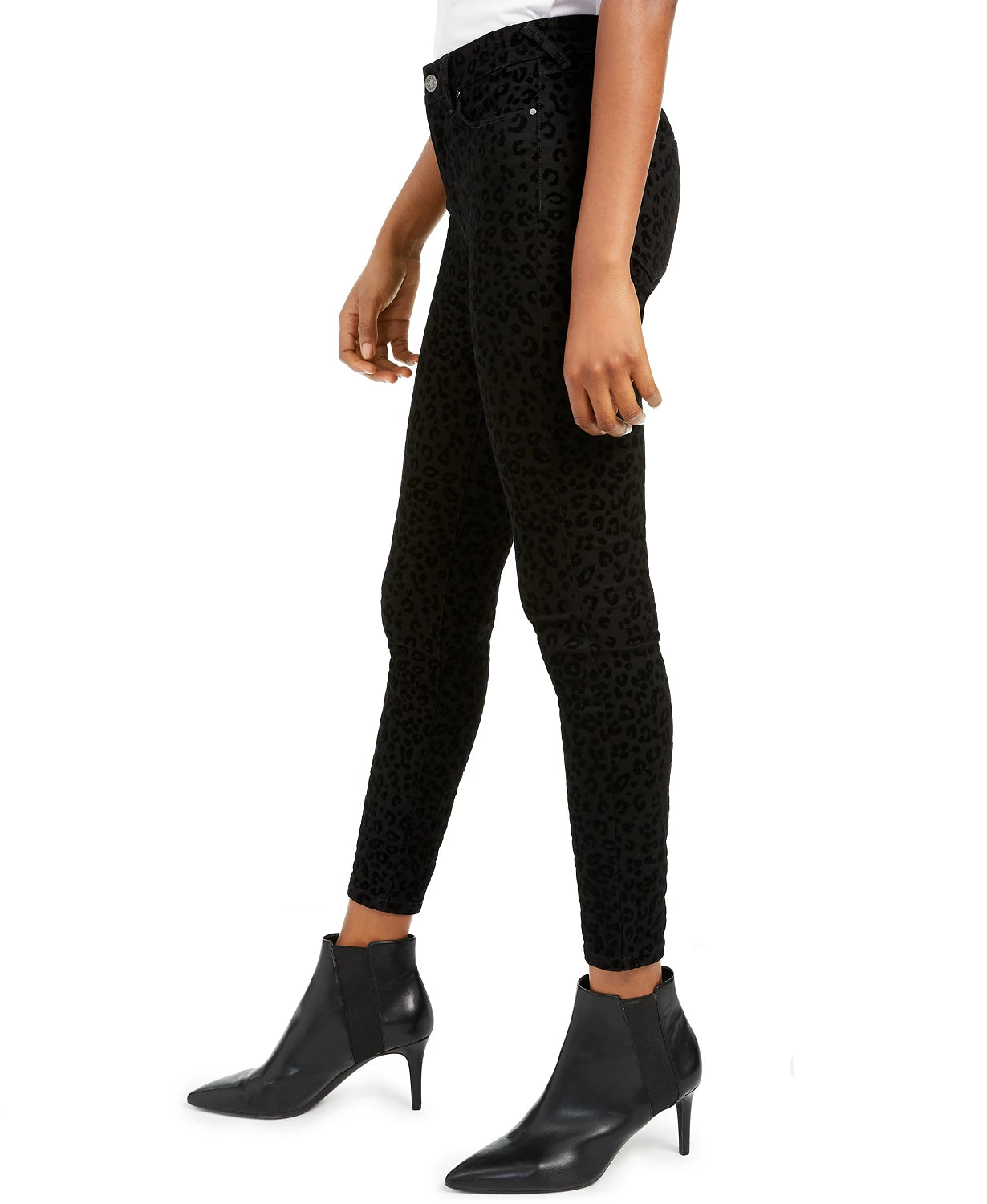 Calça Jeans Rewash Junior's Velvet Leopard Preta Tamanho 3