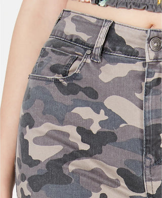 Calça jeans skinny cropped camuflada Rewash Juniors, cinza, tamanho 7