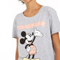 Camiseta estampada do Mickey Mouse da Disney Juniors, cinza, tamanho pequeno
