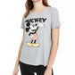 Camiseta estampada do Mickey Mouse da Disney Juniors, tamanho médio, cinza, grande