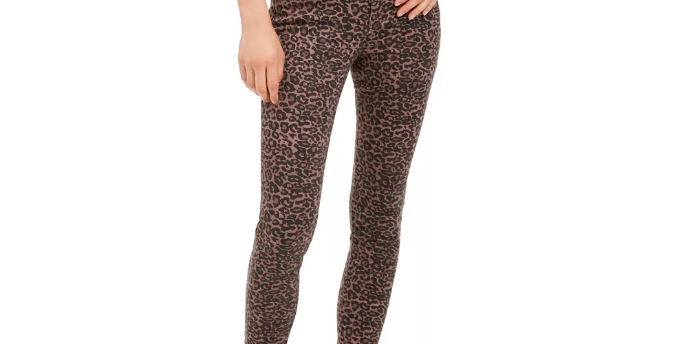 Calça jeans skinny estampada Rewash Juniors, roxa, tamanho 7