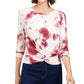 Top Tie Dye Twist-Front da Hooked Up By Iot Juniors Vermelho Escuro Tamanho Extra Pequeno