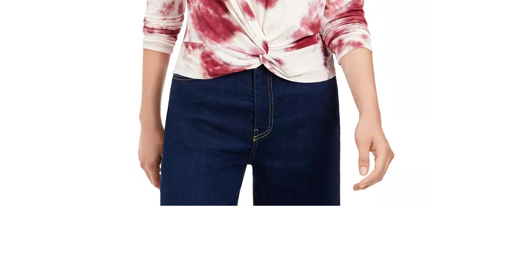 Top Tie Dye Twist-Front da Hooked Up By Iot Juniors Vermelho Escuro Tamanho Extra Pequeno