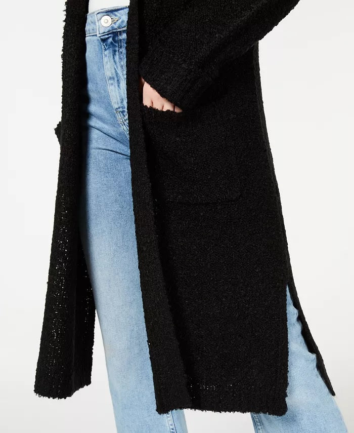 Cardigan Duster Texturizado para Juniores da Hooked Up By Iot, Preto, Tamanho Pequeno