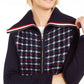 Jaqueta suéter xadrez feminina Tommy Hilfiger azul tamanho extra pequeno