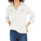 Tommy Hilfiger Blusa Feminina Waffle Knit Popover Branca Tamanho X-G