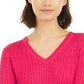 Suéter Tommy Hilfiger Feminino Ivy Cotton Cable Rosa Tamanho Grande