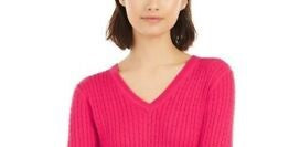 Suéter Tommy Hilfiger Feminino Ivy Cotton Cable Rosa Tamanho Grande