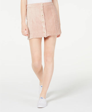 Rewash Juniors' Corduroy Button-Front Skirt Pink Size Large