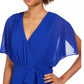 Vestido longo com estampa de envelope falso Jessica Howard feminino, azul brilhante, tamanho 6