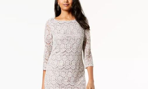 Vestido de renda feminino Jessica Howard Petite Shift, cor carvão, tamanho 1