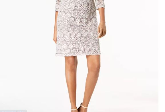 Vestido de renda feminino Jessica Howard Petite Shift, cor carvão, tamanho 1