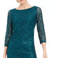 Vestido feminino pequeno de renda com lantejoulas Jessica Howard, verde, tamanho 1