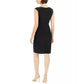 Vestido drapeado pequeno feminino Jessica Howard, preto, tamanho 14