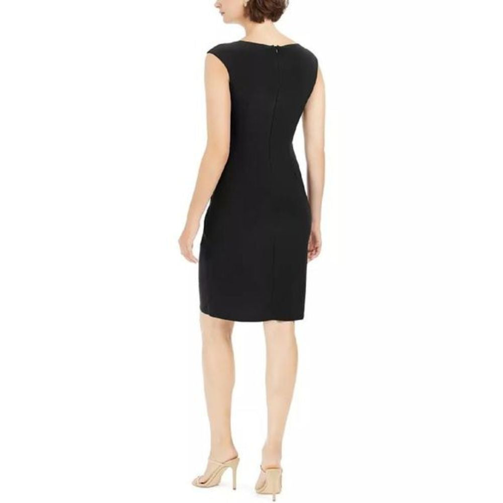 Vestido drapeado pequeno feminino Jessica Howard, preto, tamanho 14
