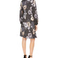 Vestido feminino Jessica Howard com estampa floral metálica, cor carvão, tamanho 1