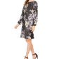 Vestido feminino Jessica Howard com estampa floral metálica, cor carvão, tamanho 1
