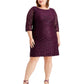 Jessica Howard Women's Disco Dot Lace Dress Dark Purple Size 18W