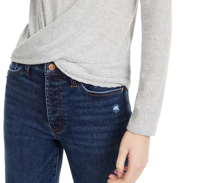 Blusa de gola alta Crave Fame Juniors Cozy Twist-Front, tamanho X-S